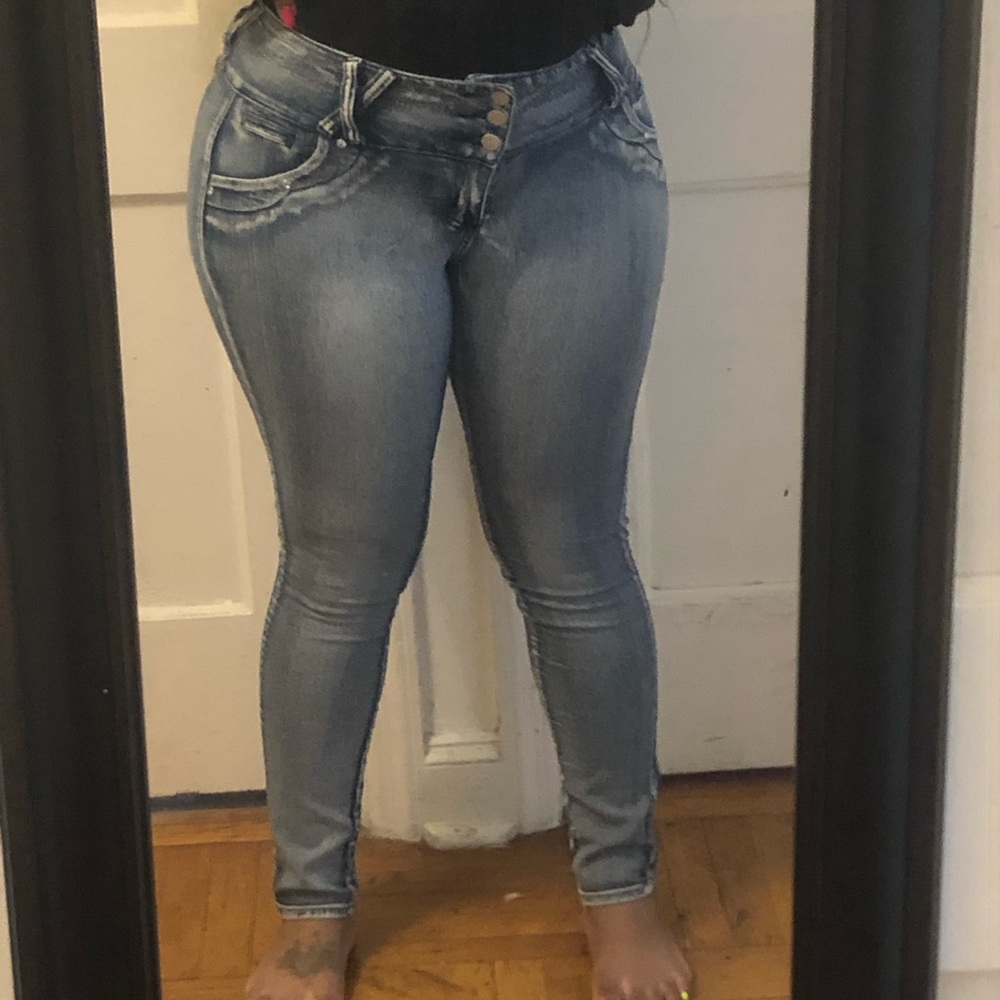 High waist skinny jeans